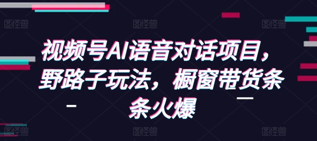 视频号AI语音对话项目，野路子玩法，橱窗带货条条火爆-搞钱利器