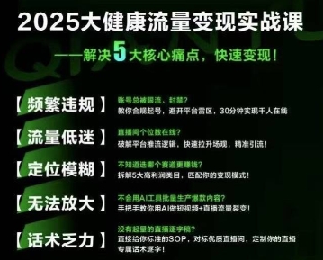 大健康流量全域新增长8.0，三月底线下课视频，大健康万亿蓝海，从类目突围到模式迭代-搞钱利器