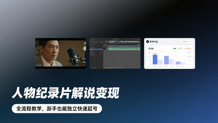 人物纪录片解说变现,全流程教学,新手也能独立快速起号-搞钱利器