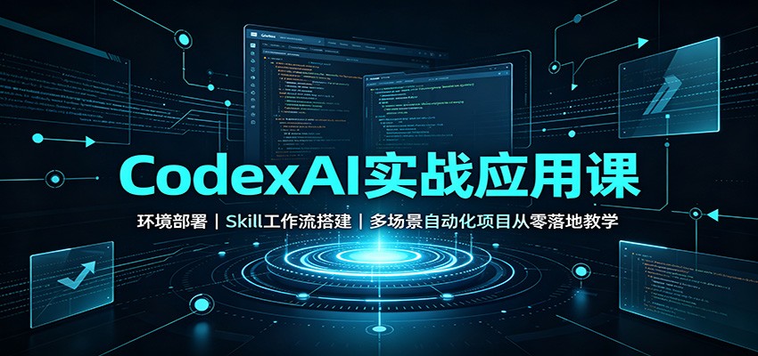 CodexAI实战应用课：环境部署Skill工作流搭建，多场景自动化项目从零落地教学-搞钱利器