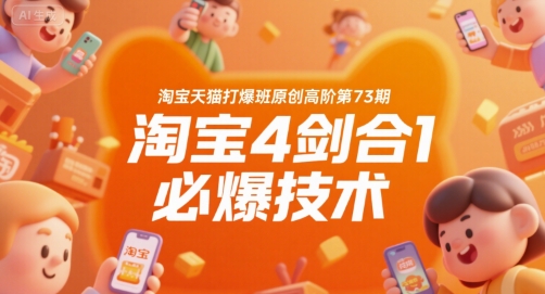 淘宝天猫打爆班原创高阶第73期，淘宝4剑合1必爆技术-搞钱利器
