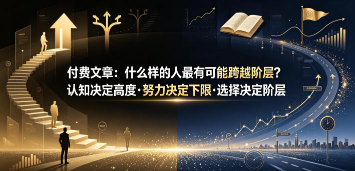 付费文章：什么样的人最有可能跨越阶层？认知决定高度·努力决定下限·选择决定阶层-搞钱利器