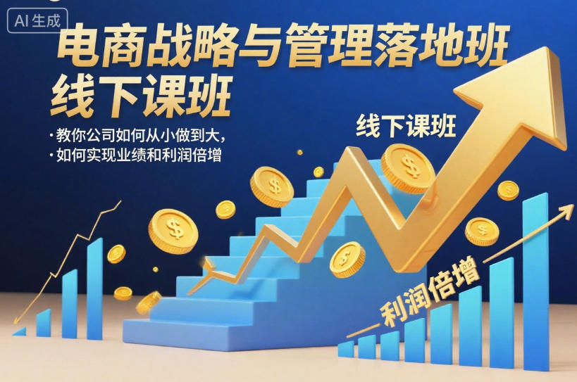 电商战略与管理落地班线下课,教你公司如何从小做到大,如何实现业绩和利润倍增【录音】-搞钱利器