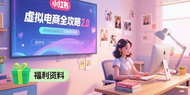 虚拟电商全攻略2.0，开店选品实操流程，账号定位、货源发布、笔记发布技巧-搞钱利器