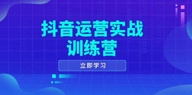抖音运营实战训练营，0-1打造短视频爆款，涵盖拍摄剪辑、运营推广等全过程-搞钱利器
