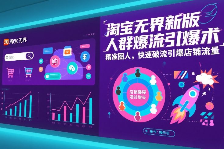 淘宝无界新版人群爆流引爆术，精准圈人，快速破流引爆店铺流量-搞钱利器