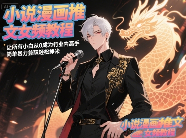 小说漫画推文女频教程，让所有小白从0成为行业内高手，简单暴力兼职轻松挣米-搞钱利器