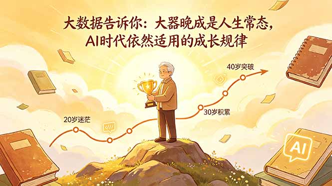付费文章：大数据告诉你：大器晚成是人生常态，AI 时代依然适用的成长规律-搞钱利器