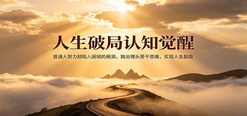人生破局认知觉醒，普通人努力却陷入困境的根源，跳出埋头苦干思维，实现人生翻盘-搞钱利器