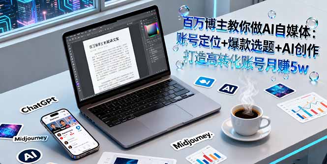 百万博主教你做AI自媒体：账号定位+爆款选题+AI创作 打造高转化账号月赚5w-搞钱利器