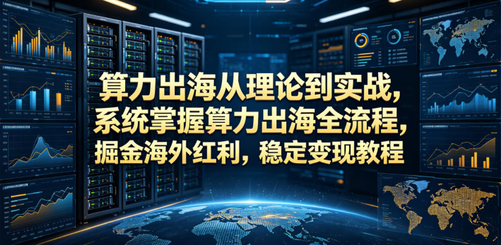 算力出海从理论到实战，系统掌握算力出海全流程，掘金海外红利，稳定变现教程-搞钱利器