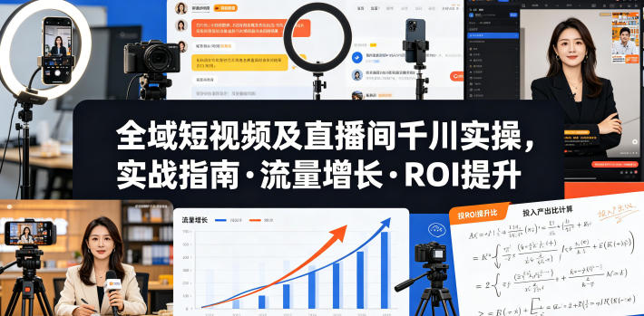 全域短视频及直播间千川实操，实战指南·流量增长·ROI提升(更新)-搞钱利器