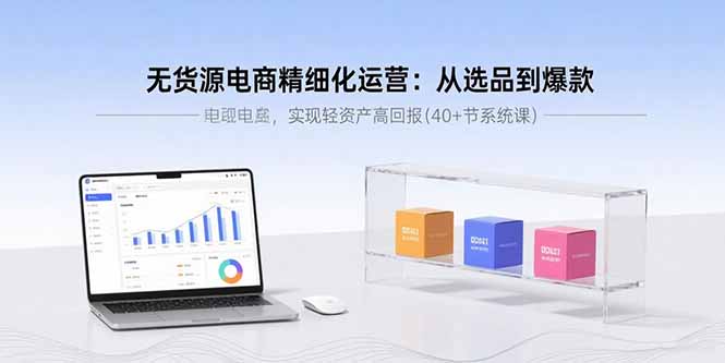 无货源电商精细化运营：从选品到爆款，实现轻资产高回报(40+节系统课-搞钱利器