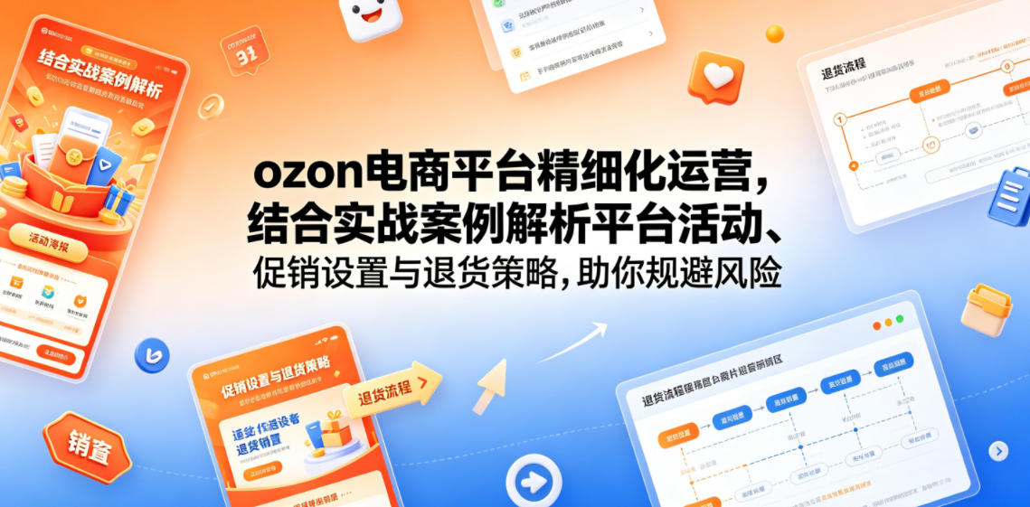 ozon电商平台精细化运营，结合实战案例解析平台活动、促销设置与退货策略，助你规避风险、提升销量-搞钱利器