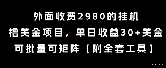 外面收费2980的挂G撸美金项目，单日收益30+美金，可批量可矩阵【揭秘】-搞钱利器