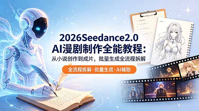 2026Seedance2.0 AI制作全能教程：从小说创作到成片，批量生成全流程拆解-搞钱利器