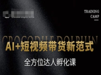 AI+短视频带货新范式，全方位达人孵化课-搞钱利器