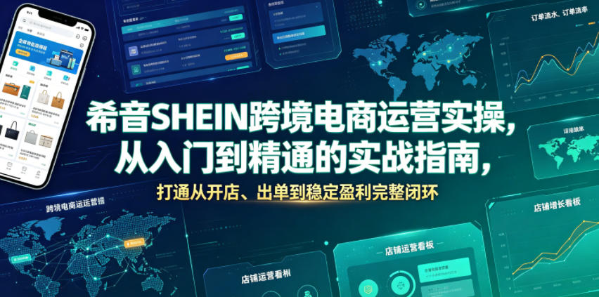 希音SHEIN跨境电商运营实操，从入门到精通的实战指南，打通从开店、出单到稳定盈利完整闭环-搞钱利器