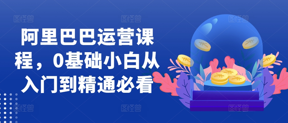 阿里巴巴运营课程，0基础小白从入门到精通必看-搞钱利器