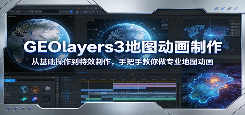 GEOlayers3地图动画制作：从基础操作到特效制作，手把手教你做专业地图动画-搞钱利器