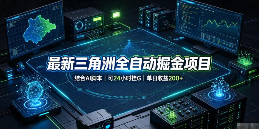 最新三角洲全自动掘金项目，结合AI脚本，可24小时挂G，单日收益200+【揭秘】-搞钱利器