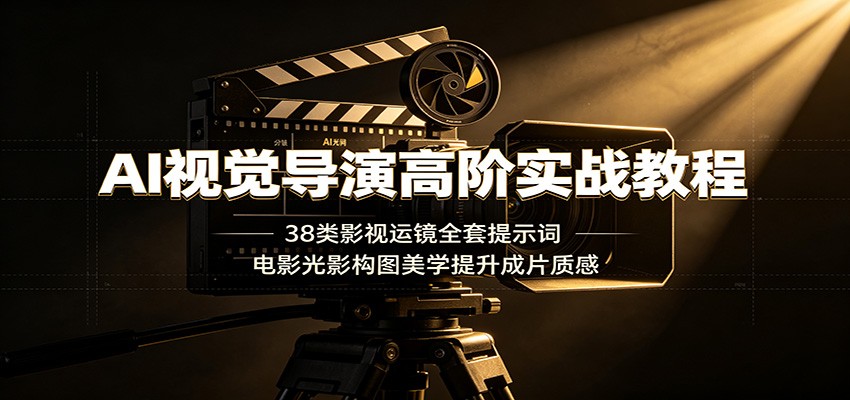 AI视觉导演高阶实战教程：38类影视运镜全套提示词，电影光影构图美学提升成片质感-搞钱利器