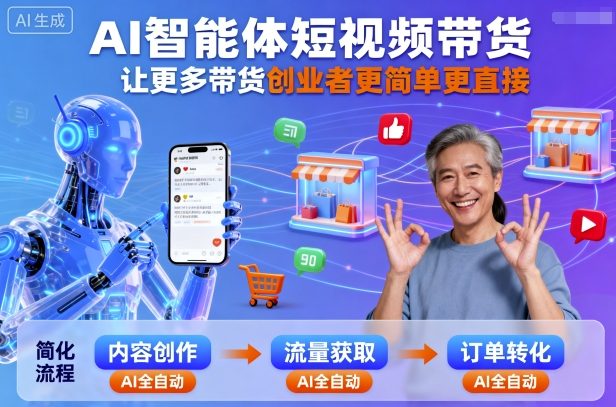 AI智能体短视频带货，让更多带货创业者更简单更直接-搞钱利器