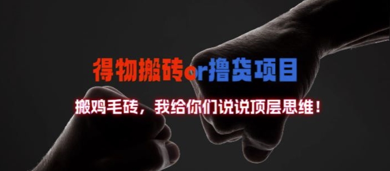 得物搬砖撸货项目?掰下数据，我给你们说说顶层思维【揭秘】-搞钱利器