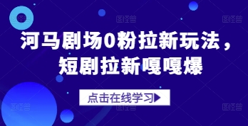 河马剧场0粉拉新玩法，短剧拉新嘎嘎爆-搞钱利器