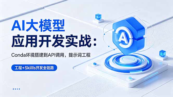AI 大模型应用开发实战：Conda环境搭建到API调用，提示词工程+Skills开发全链路-搞钱利器