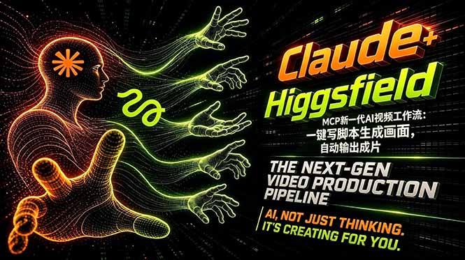 Claude+Higgsfield MCP新一代AI视频工作流：一键写脚本生成画面，自动输出成片-搞钱利器