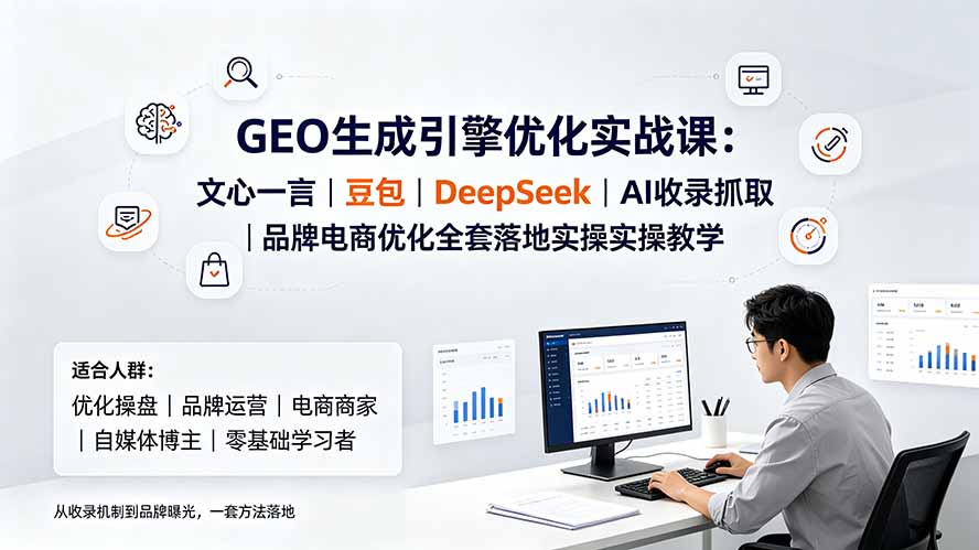 GEO生成引擎优化实战课:文心一言|豆包|DeepSeek|AI收录抓取|品牌电商优化全套落地实操教学-搞钱利器