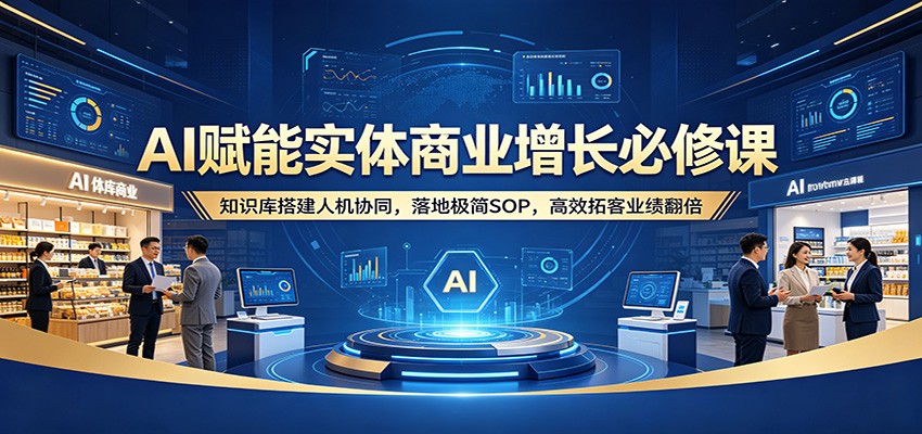 AI赋能实体商业增长必修课：知识库搭建人机协同，落地极简SOP，高效拓客业绩翻倍-搞钱利器