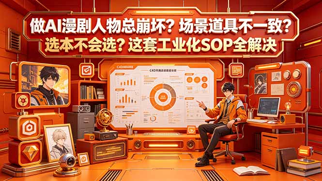做AI漫剧人物总崩坏？场景道具不一致？选本不会选？这套工业化SOP全解决 (更新-搞钱利器
