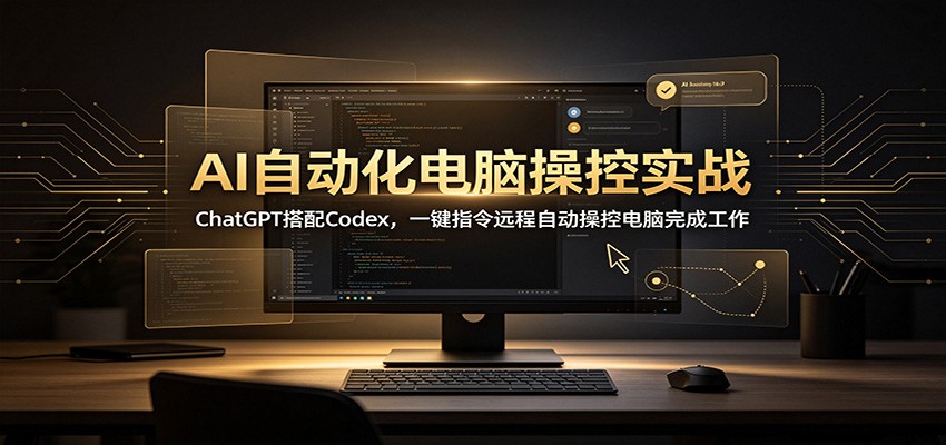 AI自动化电脑操控实战：ChatGPT搭配Codex，一键指令远程自动操控电脑完成工作-搞钱利器