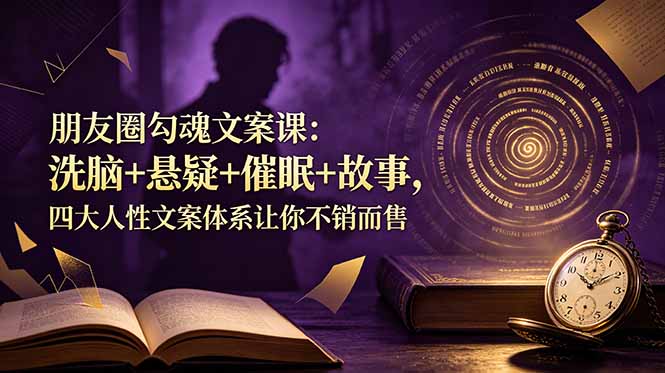 朋友圈勾魂文案课：洗脑+悬疑+催眠+故事，四大人性文案体系让你不销而售-搞钱利器