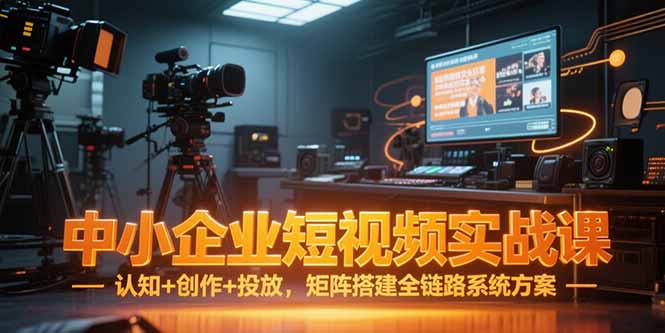 中小企业短视频实战课，认知+创作+投放，矩阵搭建全链路系统方案-搞钱利器