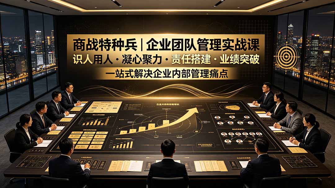 商战特种兵｜企业团队管理实战课：识人用人｜凝心聚力｜责任搭建｜业绩突破，一站式解决企业内部管理痛点-搞钱利器