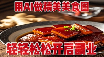 用AI做精美美食图，无需专业设备拍摄，轻轻松松开启副业-搞钱利器
