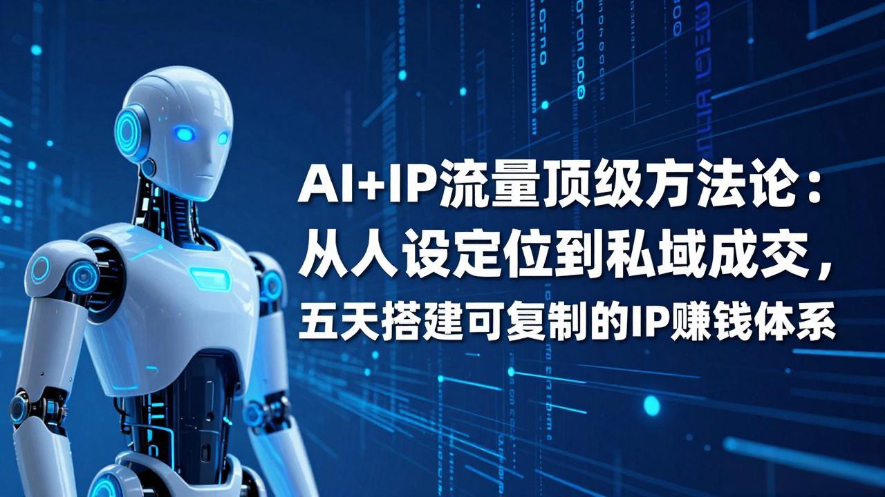 AI+IP顶级方法论：从人设定位到私域成交，五天搭建可复制的IP赚钱体系-搞钱利器