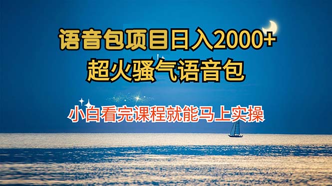 语音包项目 日入2000+ 超火骚气语音包小白看完课程就能马上实操-搞钱利器