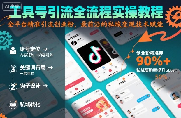 工具号引流全流程保姆级实操教程，全平台精准引流创业粉，最前沿的私域变现技术赋能-搞钱利器