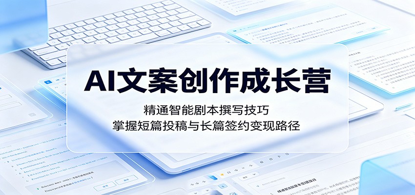 AI文案创作成长营：精通智能剧本撰写技巧，掌握短篇投稿与长篇签约变现路径-搞钱利器