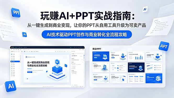 玩赚AI+PPT实战指南-更新5月13：从一键生成到商业变现，让你的PPT从自用工具升级为可卖产品-搞钱利器