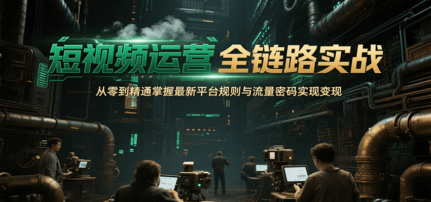 短视频运营全链路实战，从零到精通掌握最新平台规则与流量密码实现变现-搞钱利器