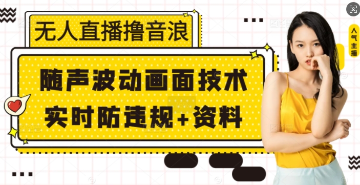 无人直播撸音浪+随声波动画面技术+实时防违规+资料【揭秘】-搞钱利器