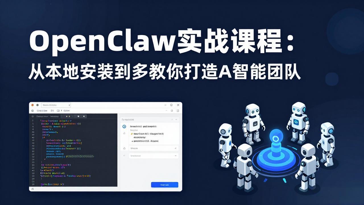 OpenClaw实战课程：从本地安装到多Agent协同，手把手教你打造AI智能团队-搞钱利器