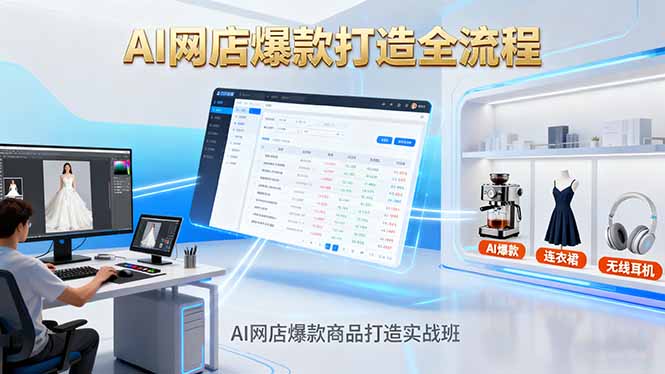 AI网店爆款商品打造实战班：AI技术实现商品图智能处理，快速搭建AI网店-搞钱利器