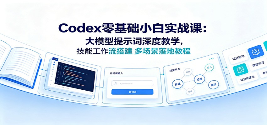 Codex零基础小白实战课：大模型提示词深度教学，技能工作流搭建多场景落地教程-搞钱利器
