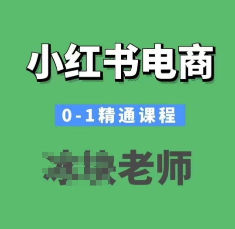 小红书电商0-1精通课程，小红书开店必学课程-搞钱利器